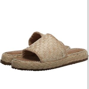 SAM EDELMAN WALLIS SLIDES - 8.5 - BLEACHED BEECHWOOD - LIKE NEW